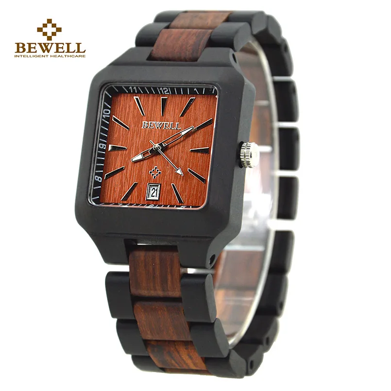 BEWELL Wood Watch Maple Wood Quartz Watch Square Wrist-watch Full Wood with Calendar Daily Waterproof 110A
BEWELL Wood Watch Maple Wood Quartz Watch Square Wrist-watch Full Wood with Calendar Daily Waterproof 110A