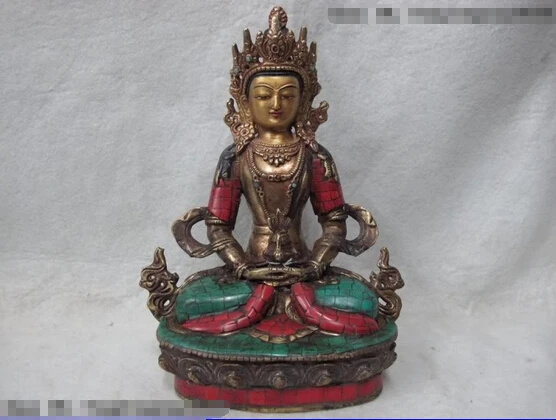 Collectible bronze lion statue S0239 9 Tibet Bronze Gilt inlay coral turquoise Longevity God Amitayus Buddha Statue
Collectible bronze lion statue S0239 9 Tibet Bronze Gilt inlay coral turquoise Longevity God Amitayus Buddha Statue