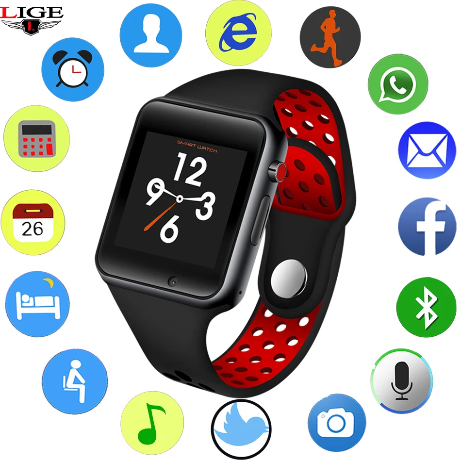 LIGE 2019 OLED Color Screen SmartWatch Men Sport Pedometer clock Support SIM TF Bluetooth Answer the Call smart watch Relogio
LIGE 2019 OLED Color Screen SmartWatch Men Sport Pedometer clock Support SIM TF Bluetooth Answer the Call smart watch Relogio