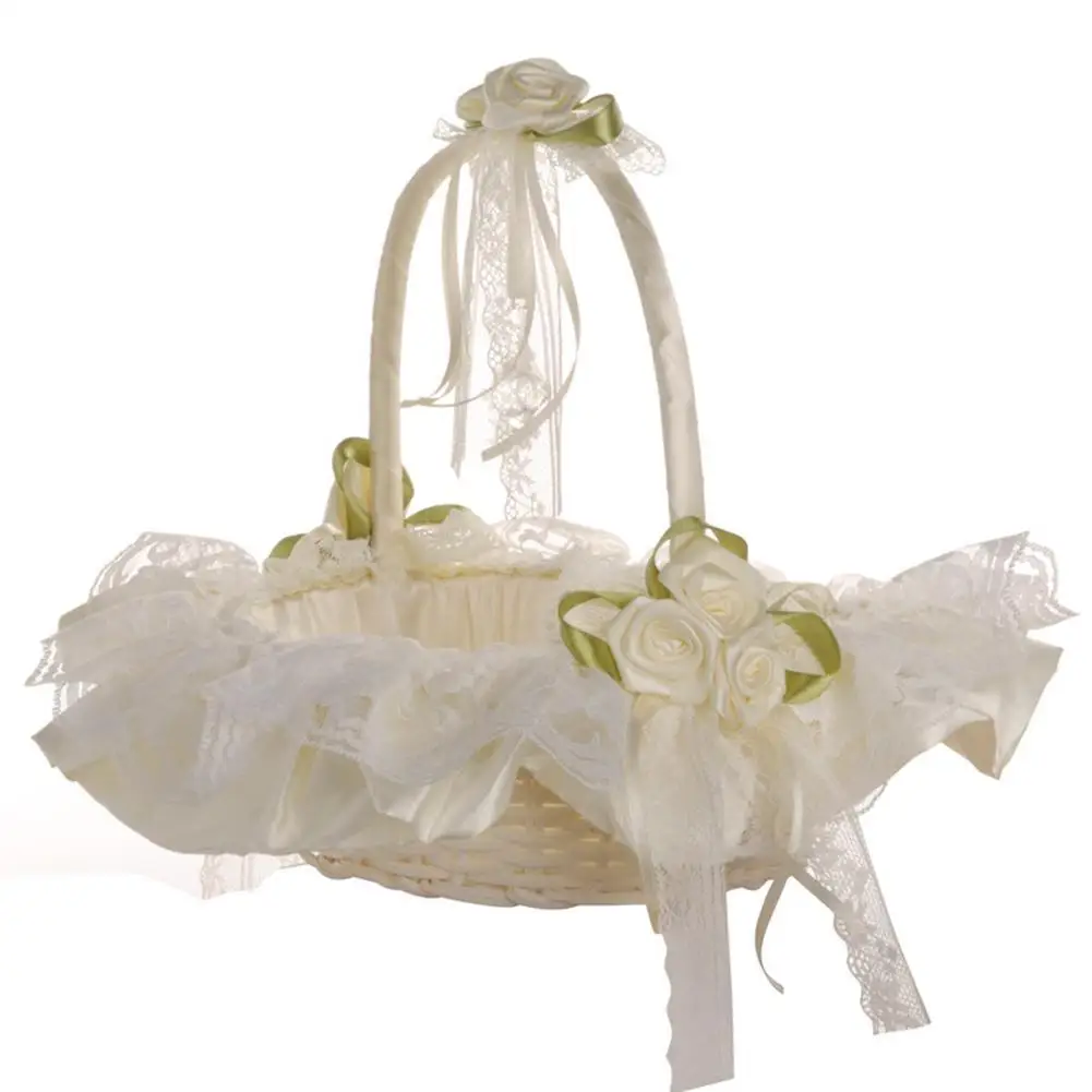 Romantic Cute Lace Bow Wedding Bridal Flower Basket Petal Shaped Lace Hand Basket Flower Sweet Girls Bridesmaid Flower Basket
Romantic Cute Lace Bow Wedding Bridal Flower Basket Petal Shaped Lace Hand Basket Flower Sweet Girls Bridesmaid Flower Basket