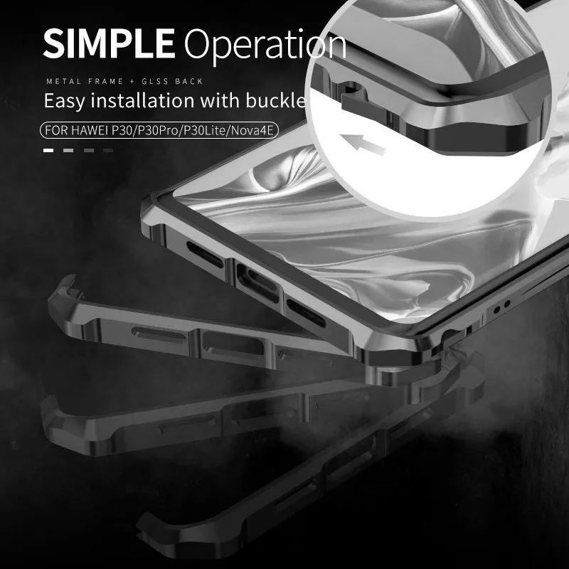Luxury High Quality Aluminum Metal Bumper + Transparent Tempered Glass Back Cover Case For Huawei P30 /P30 Pro /P30 Lite Frame
Luxury High Quality Aluminum Metal Bumper + Transparent Tempered Glass Back Cover Case For Huawei P30 /P30 Pro /P30 Lite Frame