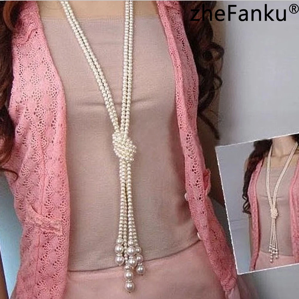 New Arrival Elegant Delicate 1 Long Knotted Multi Simulated Pearl Necklace Women Fashion Chain Accessories Jewelry for Girl
New Arrival Elegant Delicate 1 Long Knotted Multi Simulated Pearl Necklace Women Fashion Chain Accessories Jewelry for Girl