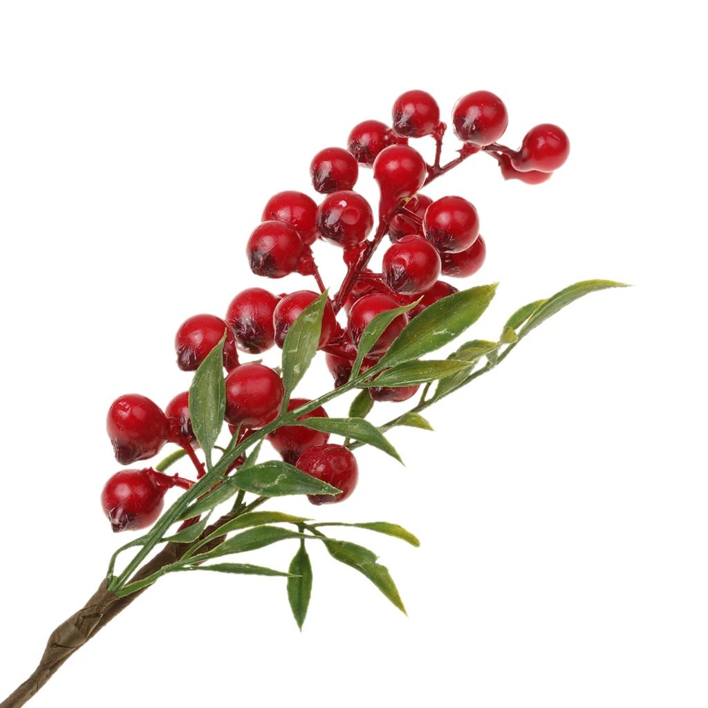 1Piece Handmade Artificial Fresh Plant Flower Fruit Berries Branches Wedding Party Bouquet Home Cafe Beautify Decor Crafts
