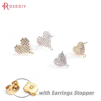 2PCS 24K Gold Color Plated Brass with Glass Rhinestone Heart Shape Stud Earrings Diy Jewelry Findings Earrings Accessories
2PCS 24K Gold Color Plated Brass with Glass Rhinestone Heart Shape Stud Earrings Diy Jewelry Findings Earrings Accessories