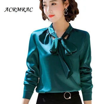 ACRMRAC Women Spring and Autumn Long Sleeve Shirt Slim Solid color Bow OL Formal Women Blouses Women shirt
ACRMRAC Women Spring and Autumn Long Sleeve Shirt Slim Solid color Bow OL Formal Women Blouses Women shirt
