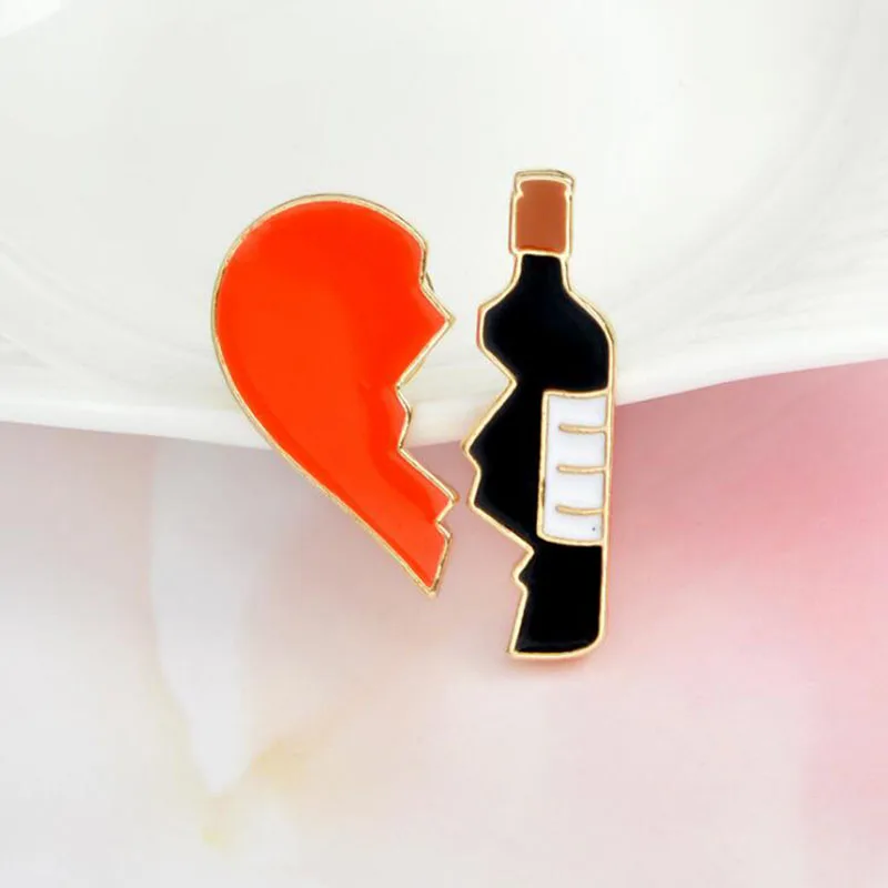2 Pieces / Set Broken Heart Wine Bottle Brooch Metal Brooch Badge Button Red Black Denim Jacket Backpack Bag Boyfriend Badgegift
2 Pieces / Set Broken Heart Wine Bottle Brooch Metal Brooch Badge Button Red Black Denim Jacket Backpack Bag Boyfriend Badgegift