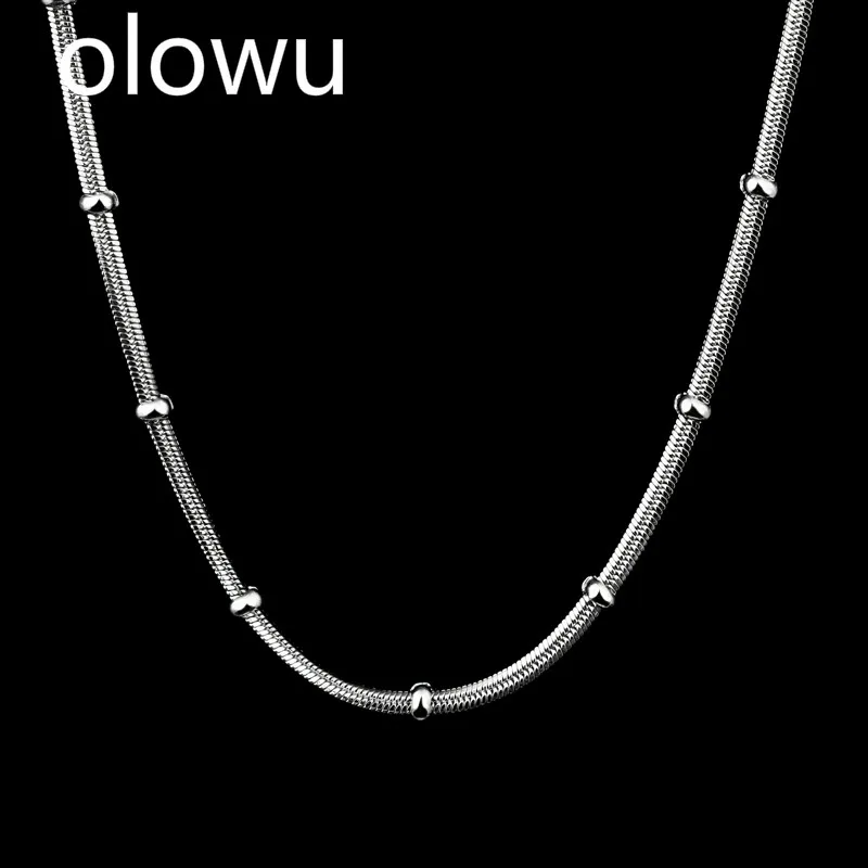 olowu Men Women Classy Clavicle Beads Snake Chain Necklaces Mens Silver Stainless Steel Jewellery 18" Custom Pendant Accessories
olowu Men Women Classy Clavicle Beads Snake Chain Necklaces Mens Silver Stainless Steel Jewellery 18" Custom Pendant Accessories