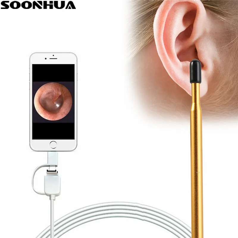 SOONHUA 3 in 1 USB Type-C Ear Cleaning Endoscope Inspection Borescope Ear Pick Spoon Cleaner Mini Camera For Android Phone PC
SOONHUA 3 in 1 USB Type-C Ear Cleaning Endoscope Inspection Borescope Ear Pick Spoon Cleaner Mini Camera For Android Phone PC