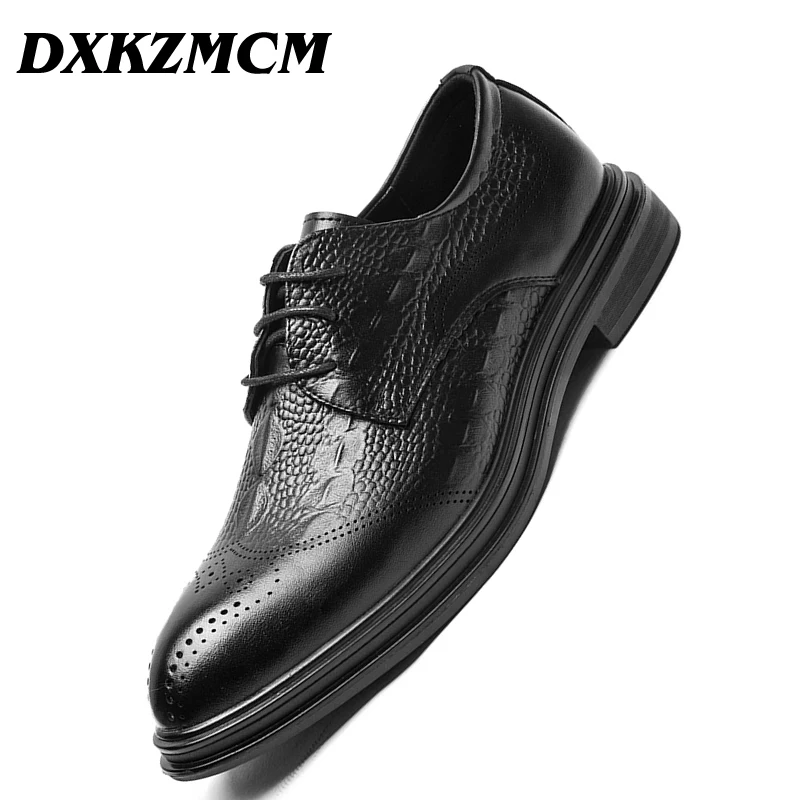 DXKZMCM Leather shoes Men Dress Shoe Pointed Business Oxfords Shoes For Men Lace Up Designer Luxury Men Formal Shoes
DXKZMCM Leather shoes Men Dress Shoe Pointed Business Oxfords Shoes For Men Lace Up Designer Luxury Men Formal Shoes