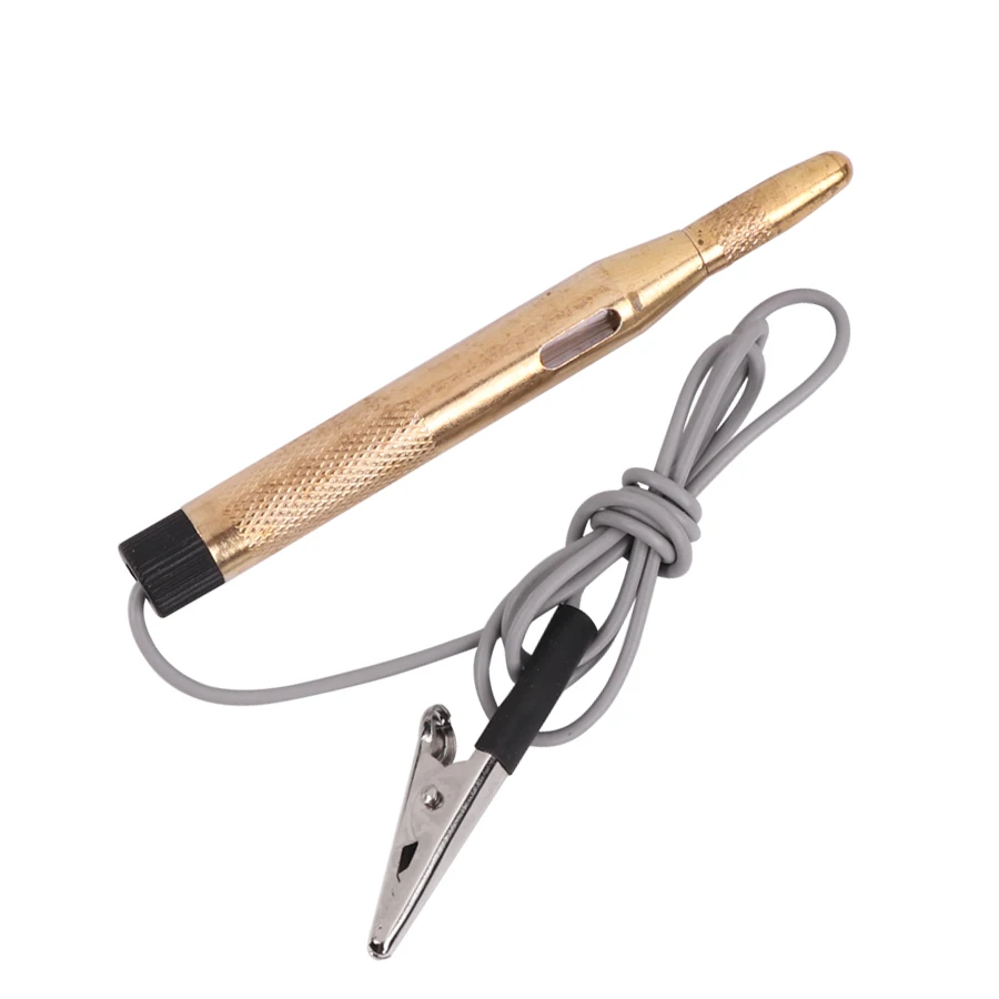 1PC Glod Voltage Tester Pen DC 6V-24V Auto Car Truck Motorcycle Circuit Test Pen Security Car Circuit Test Copper Pencil
1PC Glod Voltage Tester Pen DC 6V-24V Auto Car Truck Motorcycle Circuit Test Pen Security Car Circuit Test Copper Pencil