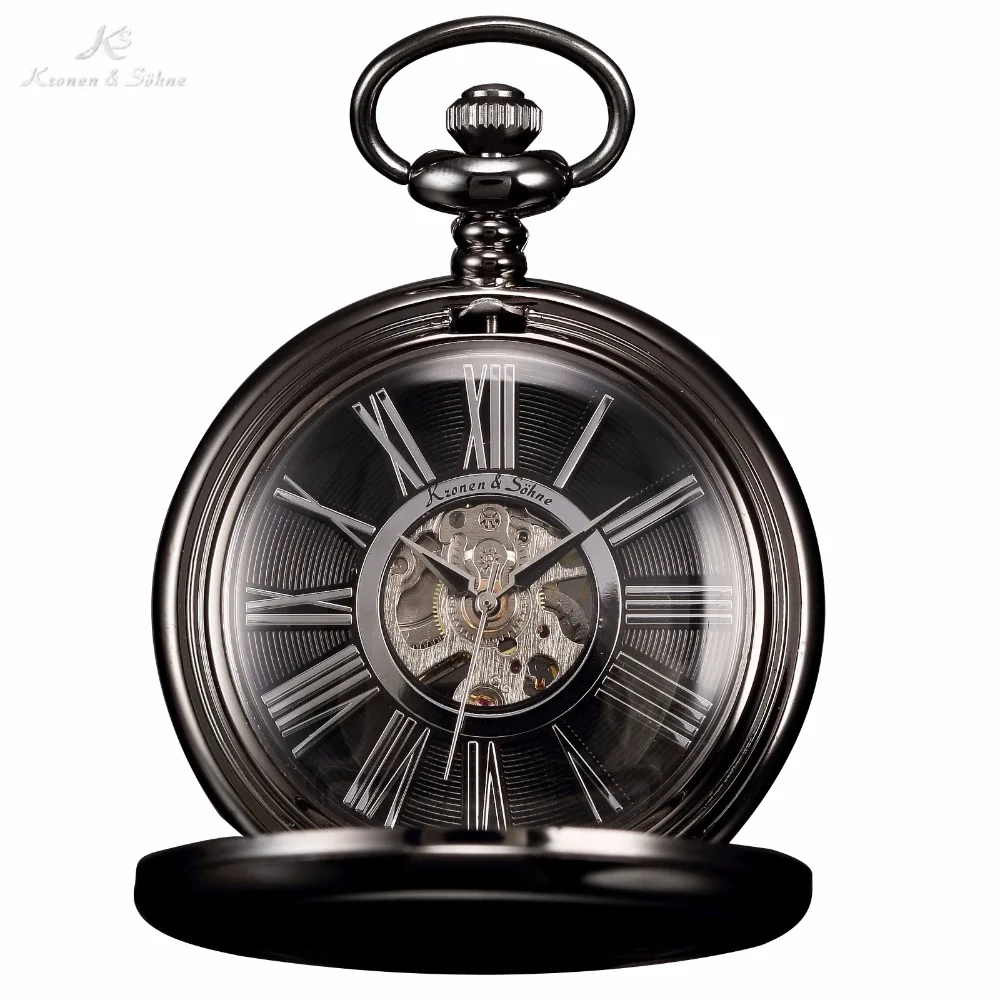 KS Black Skeleton Transparent Gear Roman Analog Hand Wind Clock Pendant Chain Jewelry Steampunk Mechanical Pocket Watch / KSP035
KS Black Skeleton Transparent Gear Roman Analog Hand Wind Clock Pendant Chain Jewelry Steampunk Mechanical Pocket Watch / KSP035
