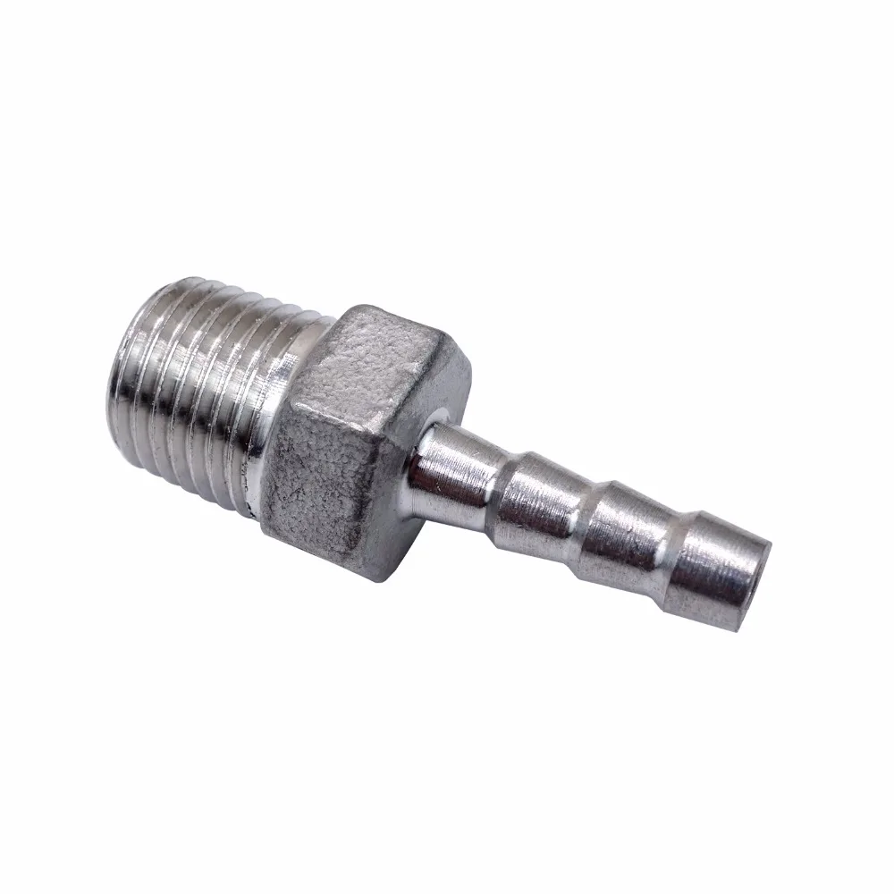 

6 mm ID Hose Barb Tail To 1/4" BSPT male Hose Barb Fitting SS 304 Stainless Steel Coupler SS304-MSBF-B6-1/4BSPT