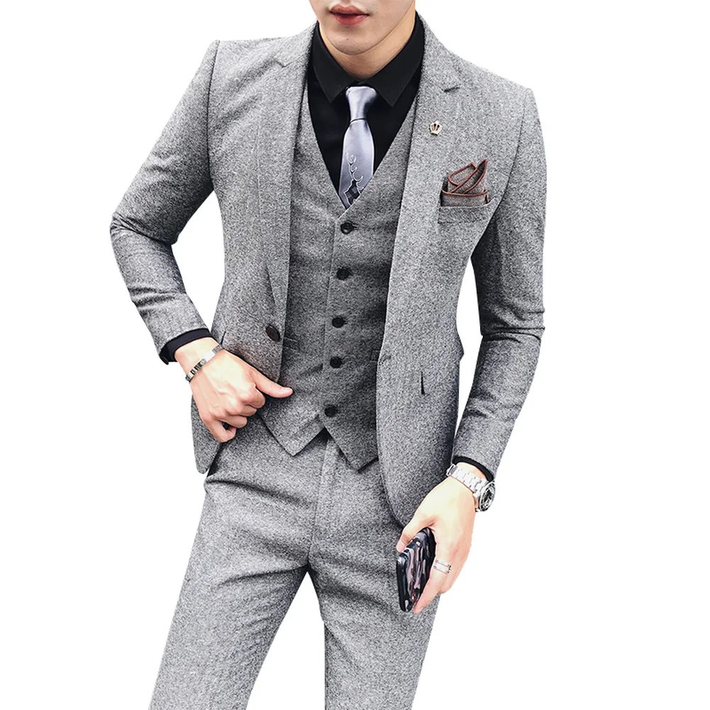 Tweed Men Suits for Wedding Groom Tuxedos Prom Dinner Notched Lapel Three Piece Blazer Waistcoat Pants Latest Style Jacket Vest
Tweed Men Suits for Wedding Groom Tuxedos Prom Dinner Notched Lapel Three Piece Blazer Waistcoat Pants Latest Style Jacket Vest