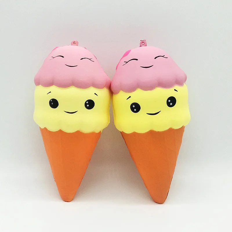 

PU simulation children's slow rebound squishy Kawaii smiling face kneading Le ice cream bread to relieve anxiety and squeeze toy