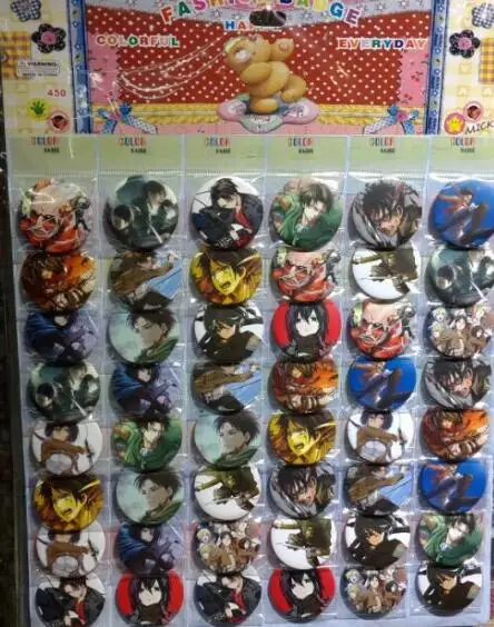 New 48pcs/set Japanese anime Attack on Titan Pin Badges,Round Brooch Badge Kids Clothing Accessories 4.5 cm Free Shipping
New 48pcs/set Japanese anime Attack on Titan Pin Badges,Round Brooch Badge Kids Clothing Accessories 4.5 cm Free Shipping
