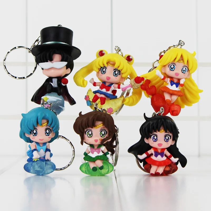 6Ppcs/Lot Anime Sailor Moon Keychian Mercury Mars Jupiter Figure Key Ring Toys Pendants Free Shipping 4-6cm
6Ppcs/Lot Anime Sailor Moon Keychian Mercury Mars Jupiter Figure Key Ring Toys Pendants Free Shipping 4-6cm