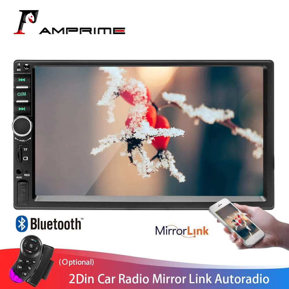 AMPrime 2Din Автомагнитола 7018B Авторадио Зеркало Ссылка сенсорный экран Аудио Радио
