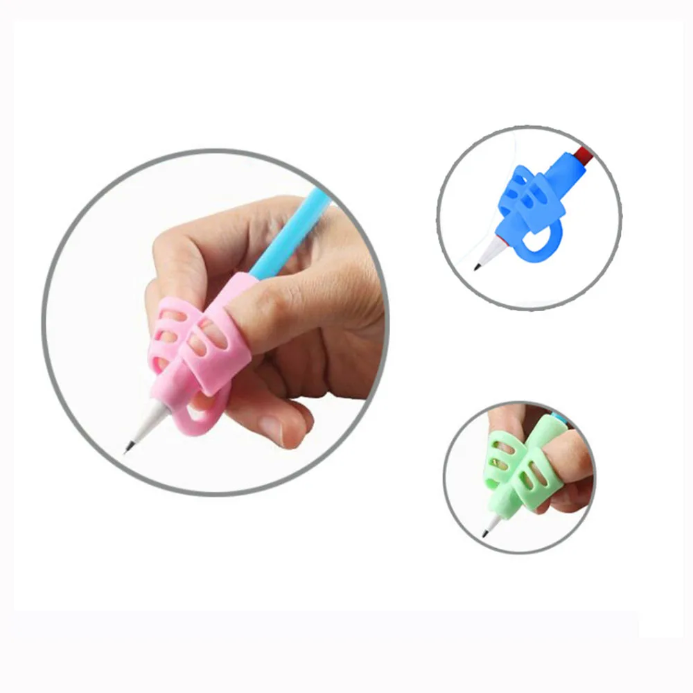 3pcs 3-finger Grip Silicone Kid Baby Pen Pencil Holder Help Learn Writing Tool student corrected pencil grasp wholesale
3pcs 3-finger Grip Silicone Kid Baby Pen Pencil Holder Help Learn Writing Tool student corrected pencil grasp wholesale
