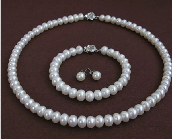 100% real pearl necklaces bracelet earring set 18inch White Natural pearl AAA 9-10mm highlight pearl gifts for women Jewelry
100% real pearl necklaces bracelet earring set 18inch White Natural pearl AAA 9-10mm highlight pearl gifts for women Jewelry