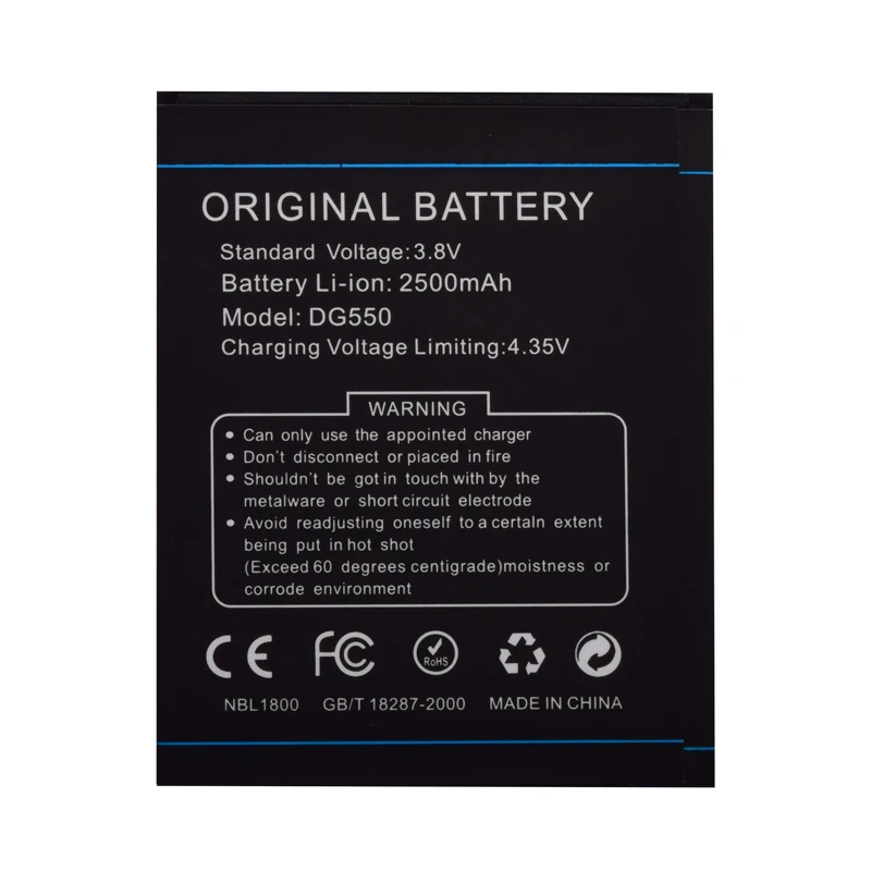 SIYAA Original Mobile Phone Battery B-DG550 DG550 For Doogee Dagger 550 Replacement Batteries 2600mAh High Capacity
SIYAA Original Mobile Phone Battery B-DG550 DG550 For Doogee Dagger 550 Replacement Batteries 2600mAh High Capacity