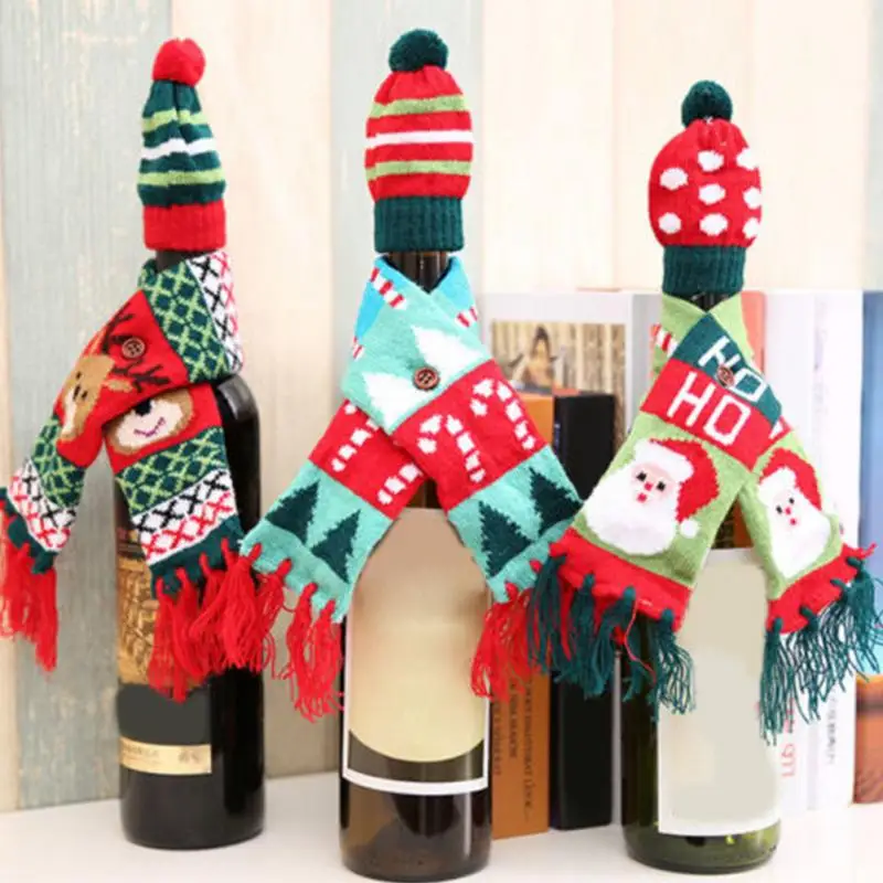 Christmas Decoration Supplies Red Wine Bottle Cover Santa Scarf Hat Dinner Table Decoration Home Party Christmas artigos de nata
Christmas Decoration Supplies Red Wine Bottle Cover Santa Scarf Hat Dinner Table Decoration Home Party Christmas artigos de nata