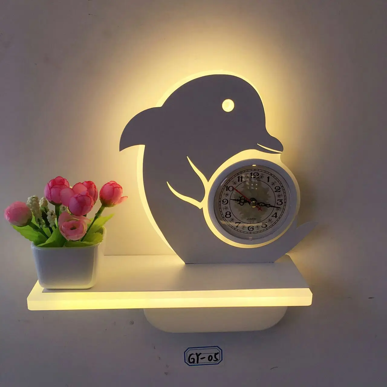 

Animal Clock LED Wall Lamp Modern Simple Bedroom Bedlight Creative Living Room Study Corridor In-Room Home Hotel Light