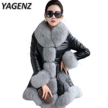 YAGENZ Large size 6XL Winter Women Jacket Faux fox fur Big fur collar Thick Warm Female Jacket Slim PU leather Winter Overcoat
YAGENZ Large size 6XL Winter Women Jacket Faux fox fur Big fur collar Thick Warm Female Jacket Slim PU leather Winter Overcoat
