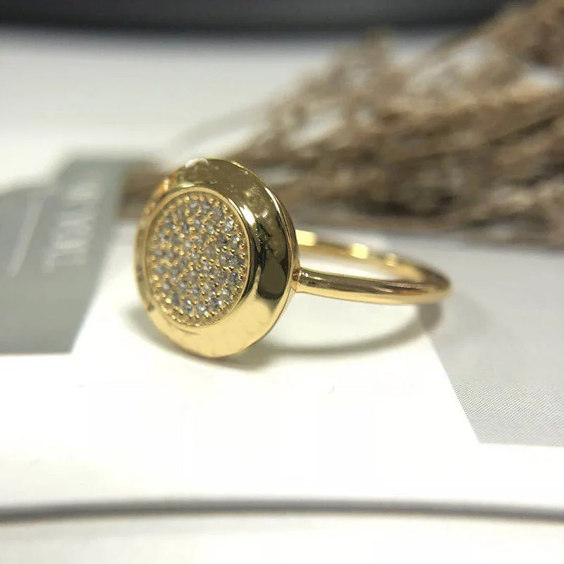 Authentic 925 Sterling Silver Ring Golden Pave Logo Signature With Crystal Ring For Women Wedding Gift Fine Europe Jewelry
Authentic 925 Sterling Silver Ring Golden Pave Logo Signature With Crystal Ring For Women Wedding Gift Fine Europe Jewelry