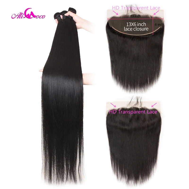 Ali Coco Brazilian Straight Hair Bundles With 13X6 Frontal 30 Inch Bundles With HD Transparent Lace Frontal 32 34 36 Remy Hair
Ali Coco Brazilian Straight Hair Bundles With 13X6 Frontal 30 Inch Bundles With HD Transparent Lace Frontal 32 34 36 Remy Hair