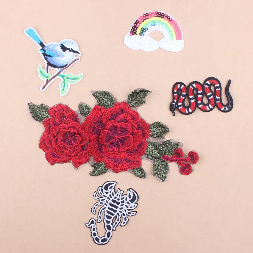 Prajna DIY Bird Flower Patches Set Embroidered Iron On Patch Rainbow Appliques Clothes Badges Stripe Stickers Snake Patch RoseD1
Prajna DIY Bird Flower Patches Set Embroidered Iron On Patch Rainbow Appliques Clothes Badges Stripe Stickers Snake Patch RoseD1