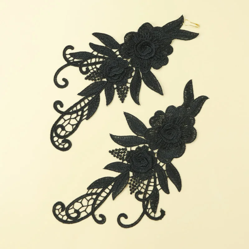 1Pair 3D Flower Lace Trim Applique Wedding Fabric For Costume Dress Decor Sewing Lace Appliques Crafts Gold Black Color
1Pair 3D Flower Lace Trim Applique Wedding Fabric For Costume Dress Decor Sewing Lace Appliques Crafts Gold Black Color