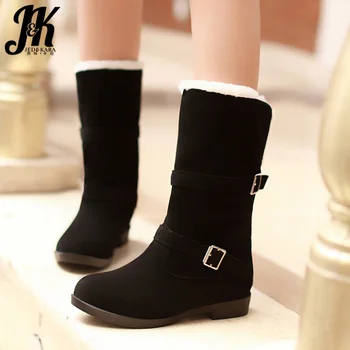 JK Winter Snow Boots Women Round Toe Mid-Calf Boot Ladies Thick Heels Low Shoes Female Buckle Shoes Winter 2019 New Black 
JK Winter Snow Boots Women Round Toe Mid-Calf Boot Ladies Thick Heels Low Shoes Female Buckle Shoes Winter 2019 New Black