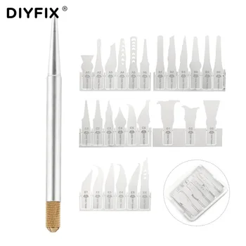 DIYFIX 27 in 1 Mobile Phone BGA IC Chip Repair Blades Kit for iPhone CPU Remover Logic Board NAND Flash Repair Tools
DIYFIX 27 in 1 Mobile Phone BGA IC Chip Repair Blades Kit for iPhone CPU Remover Logic Board NAND Flash Repair Tools