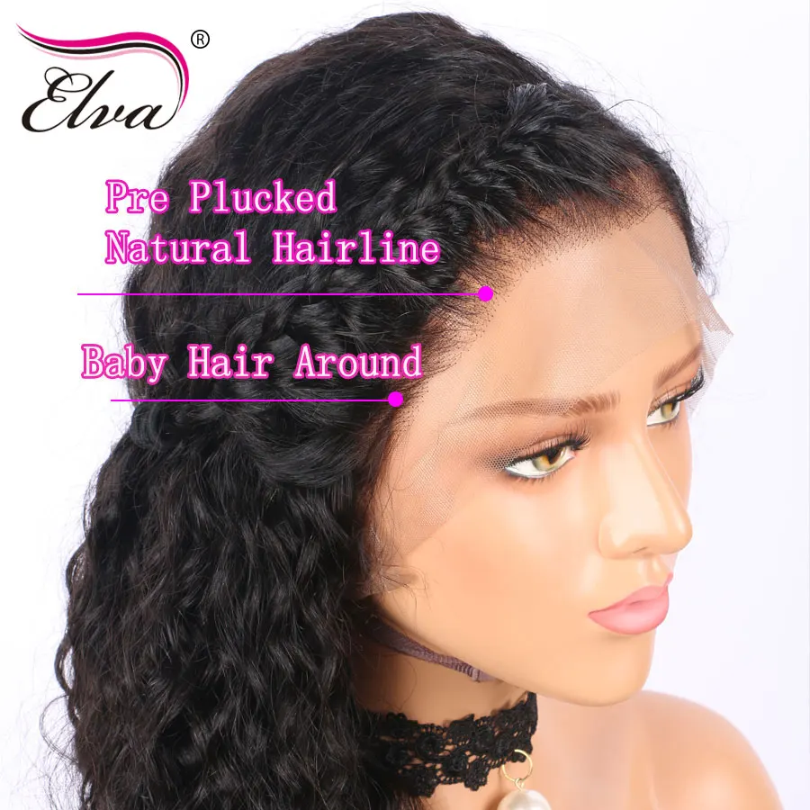 Elva 180% плотность полностью кружевные человеческие волосы искусственные