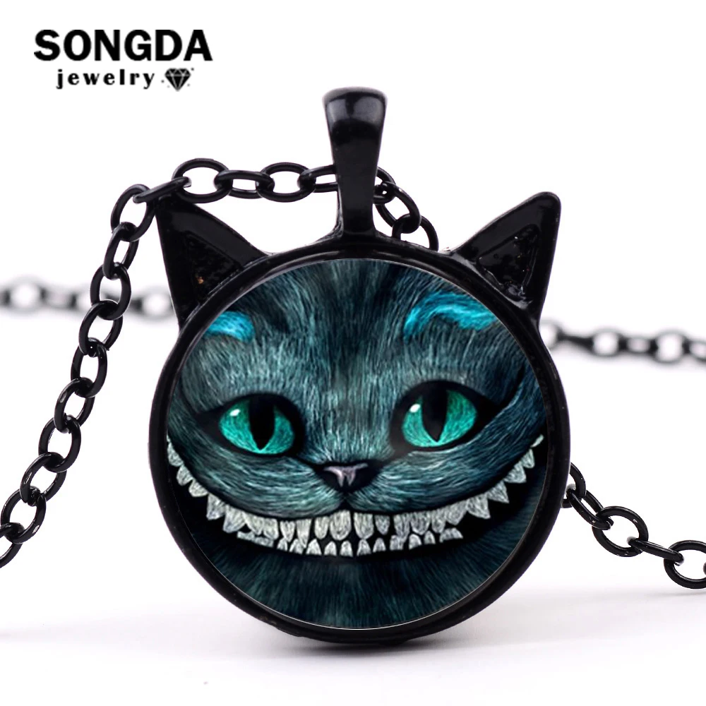 SONGDA Smiling Cheshire Cat Necklace Alice Adventures in Wonderland Creative 3D Effect Glass Cabochon Cat Ears Pendant Necklace
SONGDA Smiling Cheshire Cat Necklace Alice Adventures in Wonderland Creative 3D Effect Glass Cabochon Cat Ears Pendant Necklace