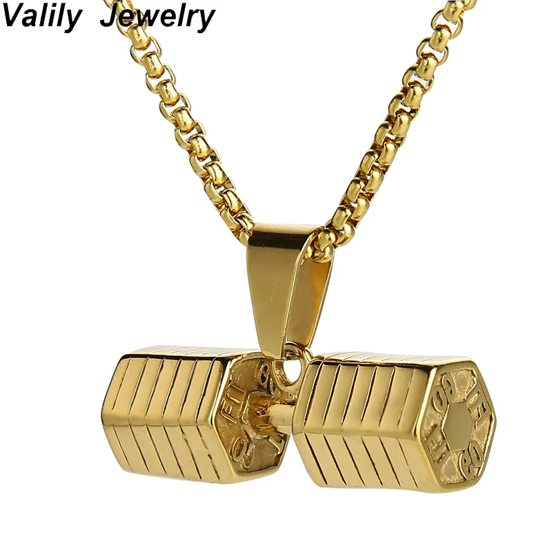 Valily Dumbbell Pendant Fitness Necklace Bodybuilding Gym Crossfit Gold Stainless Steel Barbell Necklace Fitness Jewelry for Men
Valily Dumbbell Pendant Fitness Necklace Bodybuilding Gym Crossfit Gold Stainless Steel Barbell Necklace Fitness Jewelry for Men