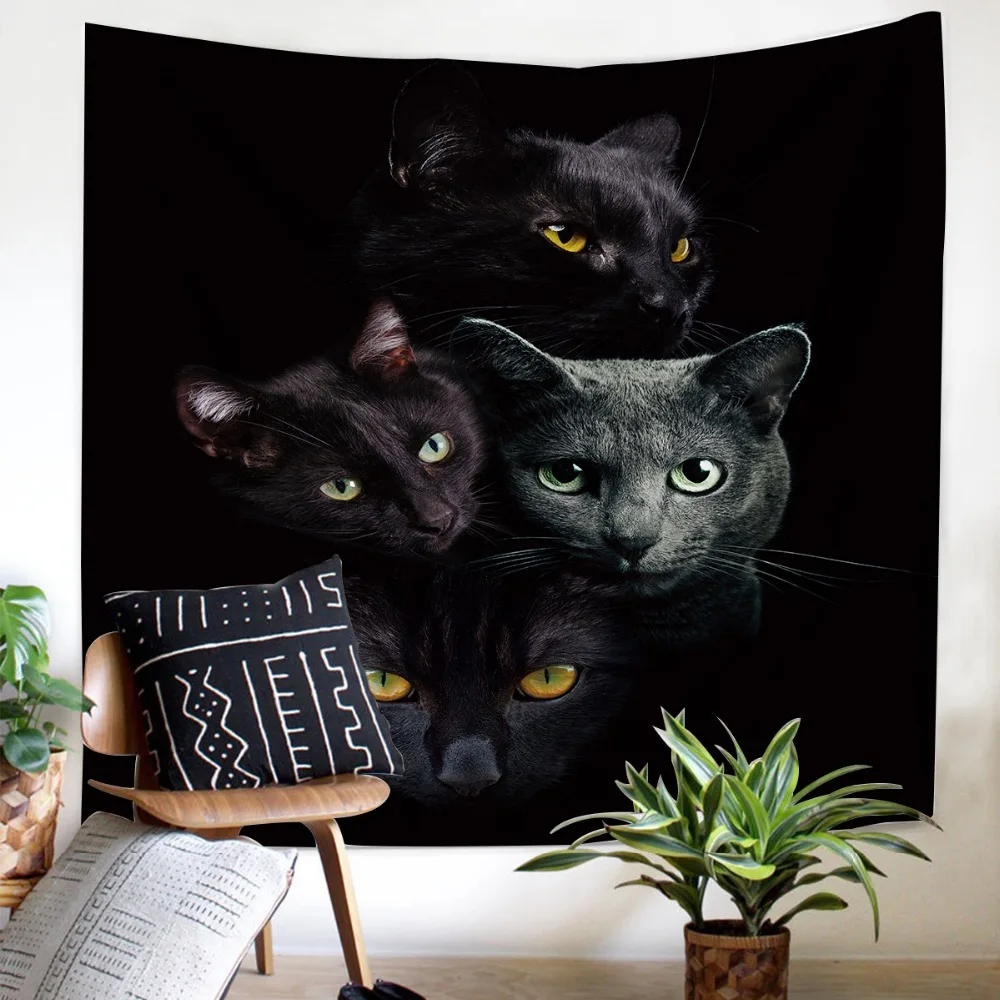 Cat Animal Tapestry for party Living room kitchen Wall Cloth Hanging decoration comfortable 3D Black bottom soft Tapestry
Cat Animal Tapestry for party Living room kitchen Wall Cloth Hanging decoration comfortable 3D Black bottom soft Tapestry