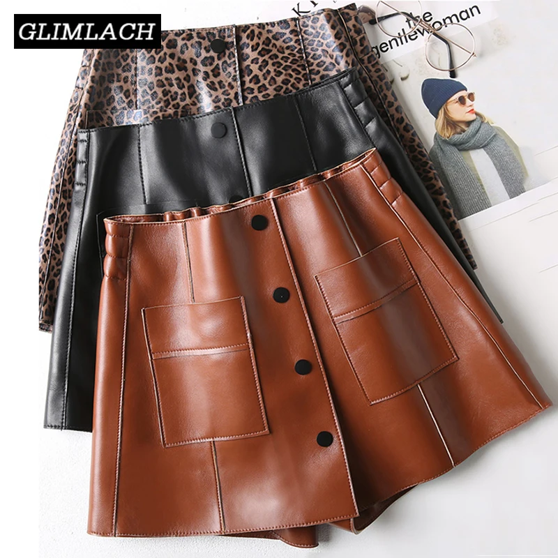 2021 New 100% Sheepskin Soft Real Leather Shorts Women Leopard Print Single Breasted Genuine Leather Shorts Skirt Female Fashion
2021 New 100% Sheepskin Soft Real Leather Shorts Women Leopard Print Single Breasted Genuine Leather Shorts Skirt Female Fashion