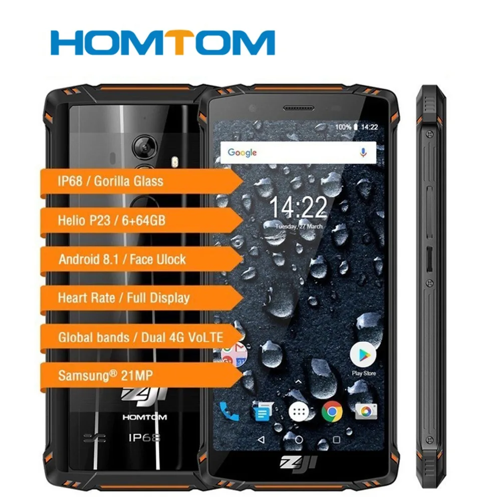 

Homtom Zoji Z9 Ip68 Waterproof Helio P23 Android 8.1 Octa Core Smartphone 5.7" 6gb 64gb 5500mah Face Id Fingerprint Mobile Phone