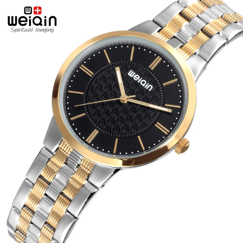 

WEIQIN Mens Watches Nail Scale Luminous Stainless Steel Band Quartz Watch For Men Hardlex Window Business Male Clock