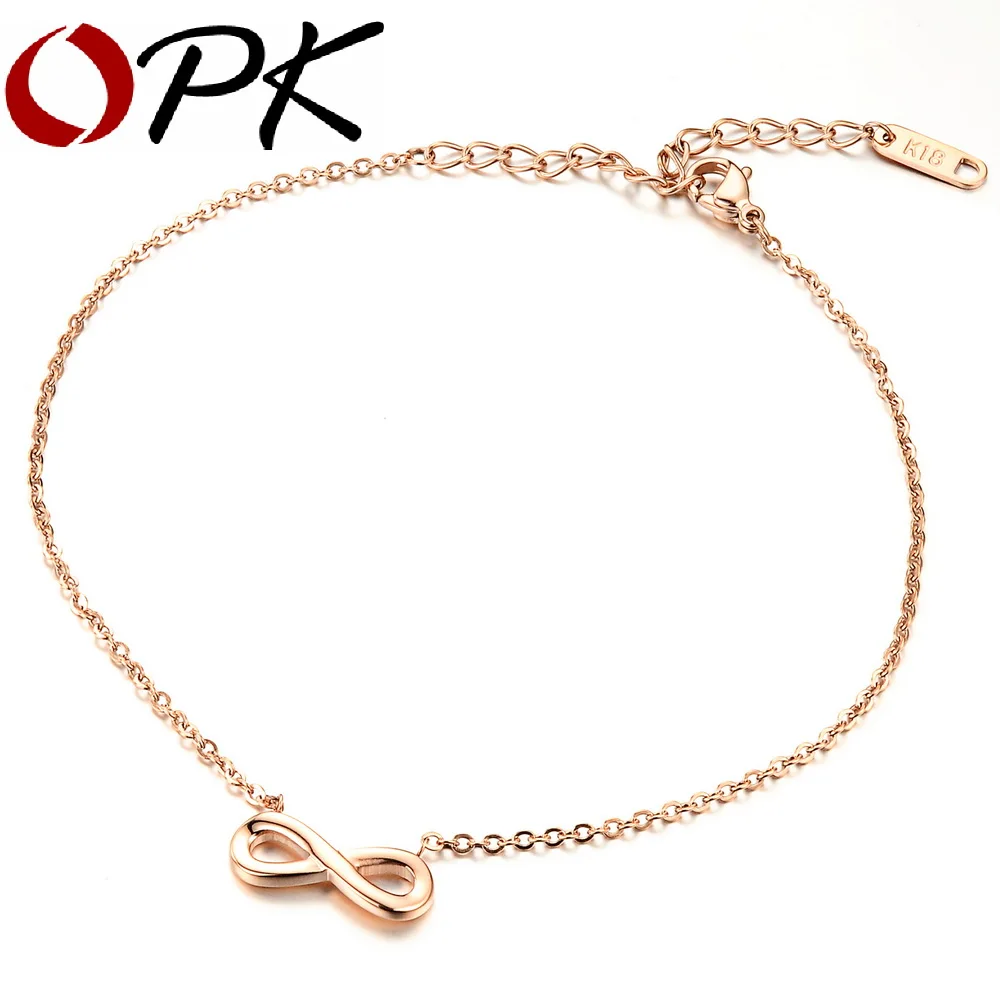 OPK Infinity Woman Anklets Fashion Rose Gold Color Stainless Steel Women Link Chain Jewelry Bracelets Best Gift GZ021
OPK Infinity Woman Anklets Fashion Rose Gold Color Stainless Steel Women Link Chain Jewelry Bracelets Best Gift GZ021