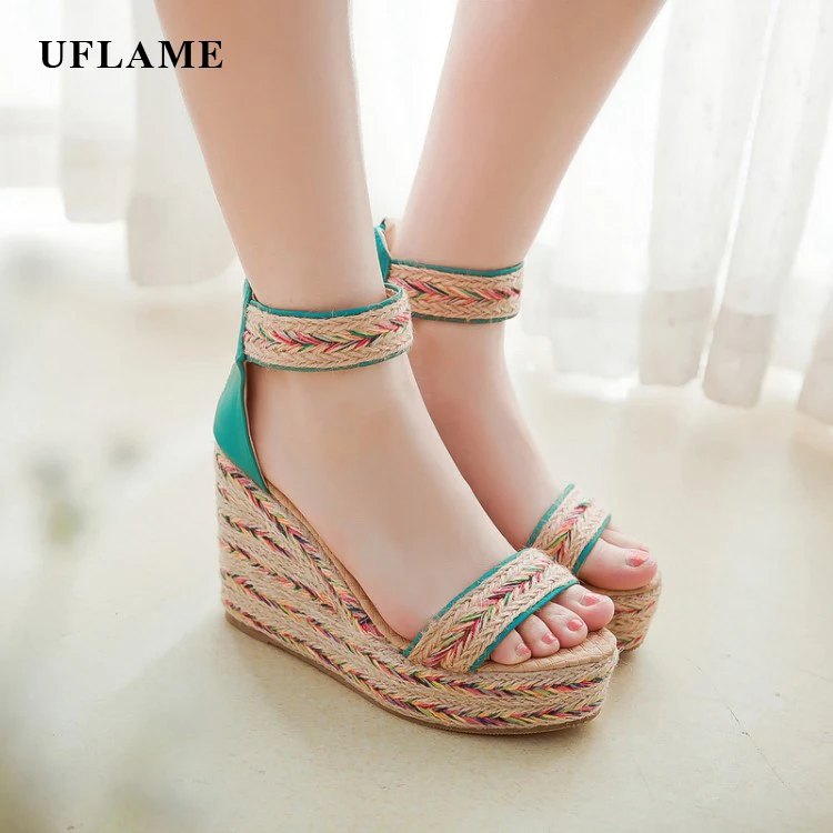 New Fish mouth Wedge Sandals Ethnic Wind Straw Sandals Muffin Platform Sandals High heel Student Sandals Women Shoes
New Fish mouth Wedge Sandals Ethnic Wind Straw Sandals Muffin Platform Sandals High heel Student Sandals Women Shoes