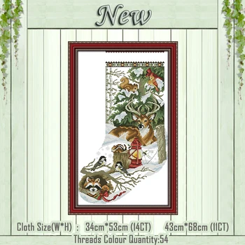 Winter jungle Christmas stocking painting counted print on the canvas DMC 11CT 14CT kits Cross Stitch embroidery needlework Sets
Winter jungle Christmas stocking painting counted print on the canvas DMC 11CT 14CT kits Cross Stitch embroidery needlework Sets