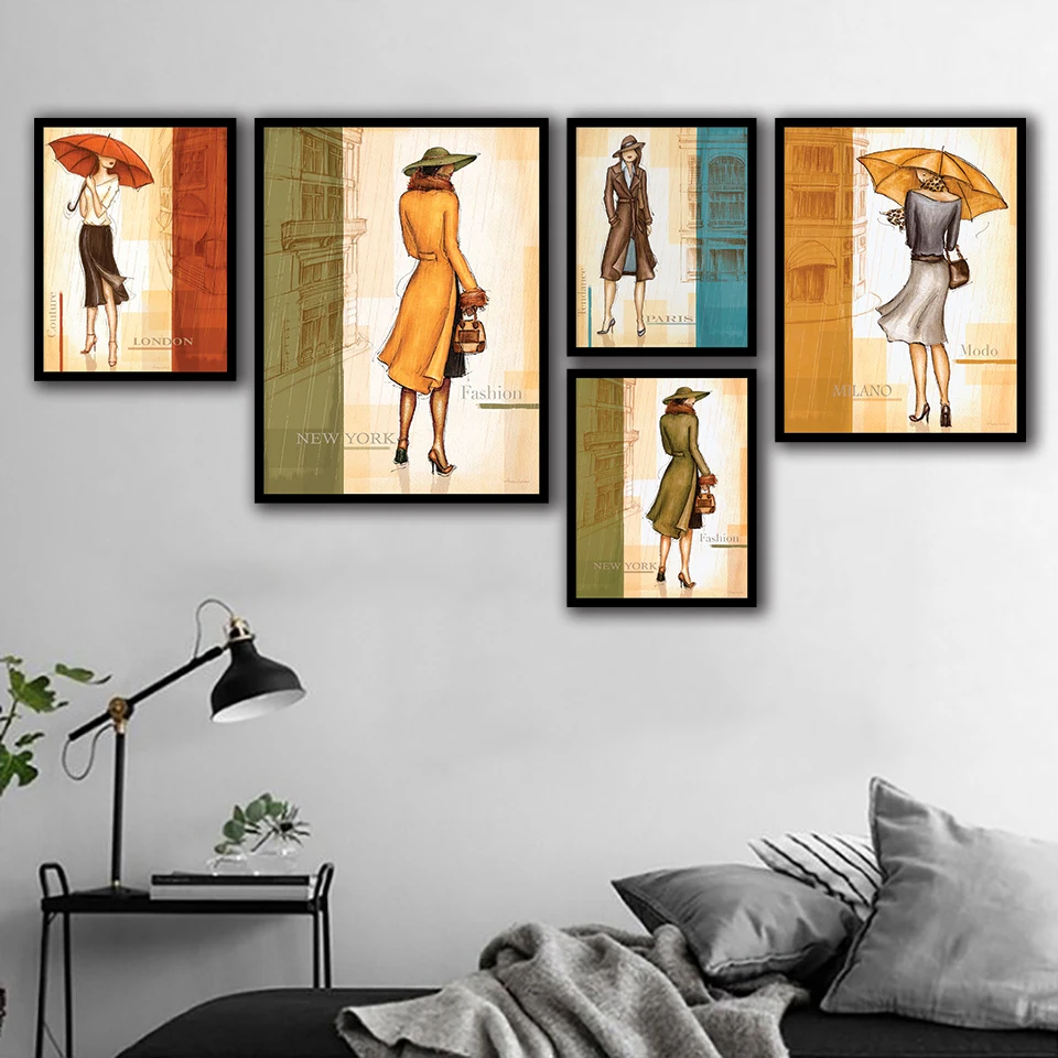Постеры A4 в скандинавском стиле на холсте Ретро принты виде города модные