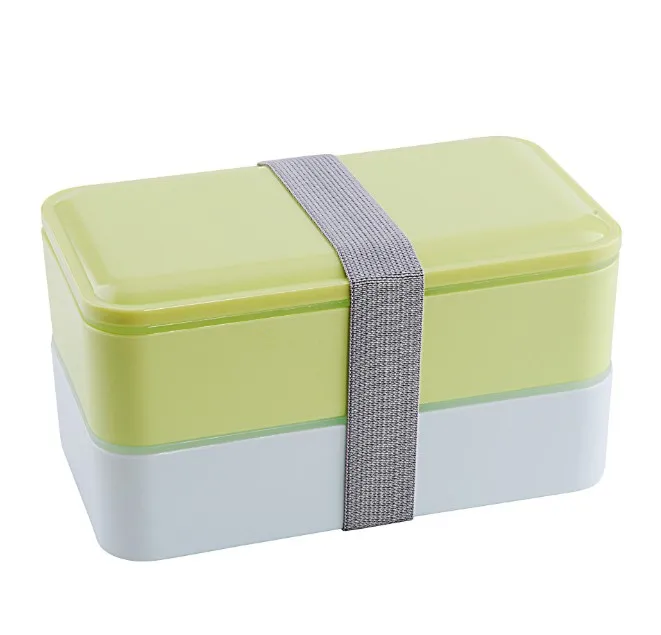 High Quality 1000ml Double Layer Lunch Box Microwave Oven Bento Boxes Food Storage Container Lunchbox With Chopsticks and Spoon