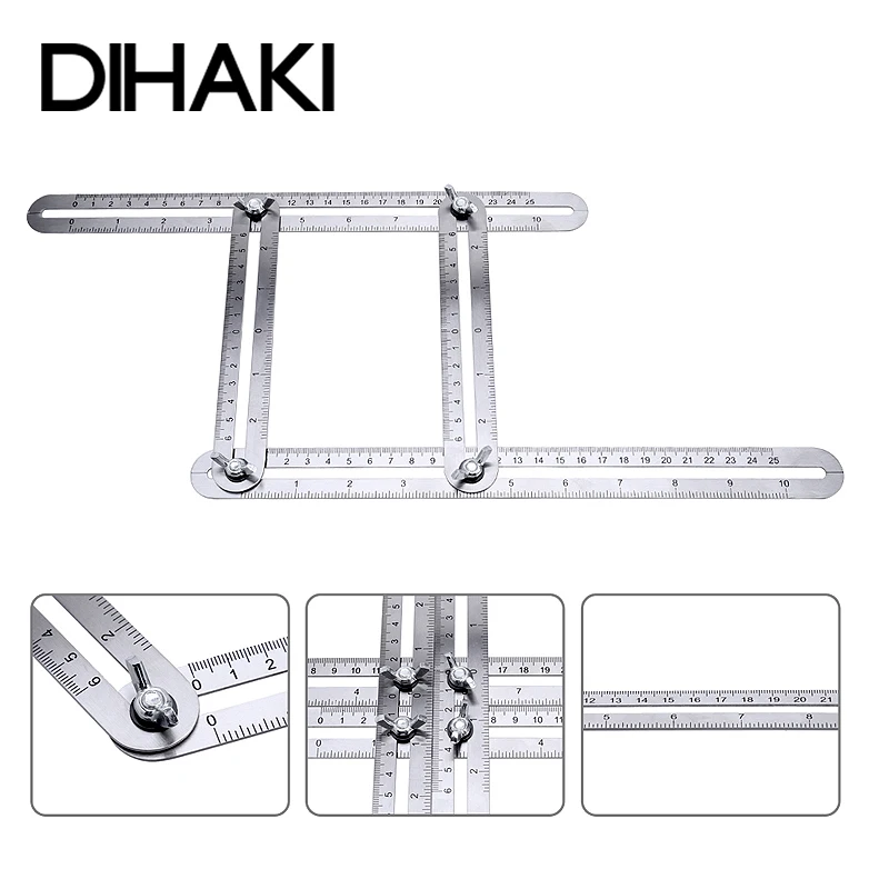 Multifunctional Foldable Ruler Stainless Steel Arbitrary Angle Measuring Tool Folding Rule Tapping Positioning Measure
Multifunctional Foldable Ruler Stainless Steel Arbitrary Angle Measuring Tool Folding Rule Tapping Positioning Measure
