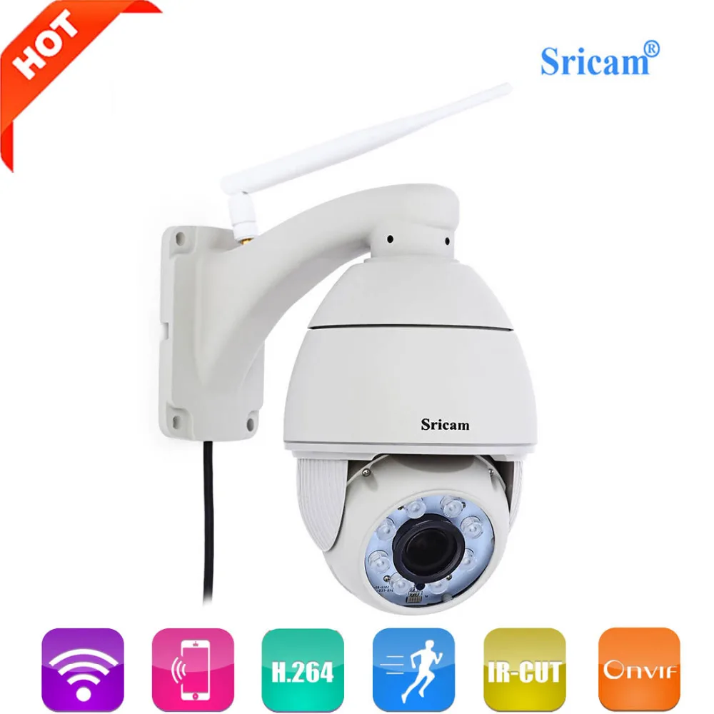 Sricam SP008 WiFi IP Camera H.264 IR-Cut Night Vision 5X Optical Zoom Support 128GB TF Card Wireless CCTV Dome IP Camera
Sricam SP008 WiFi IP Camera H.264 IR-Cut Night Vision 5X Optical Zoom Support 128GB TF Card Wireless CCTV Dome IP Camera