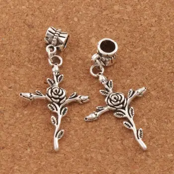 Vintage Rose Flower Cross Charm Beads 80PCS zinc alloy Dangle Fit European Bracelets Jewelry DIY B440 23.5x45.7mm
Vintage Rose Flower Cross Charm Beads 80PCS zinc alloy Dangle Fit European Bracelets Jewelry DIY B440 23.5x45.7mm