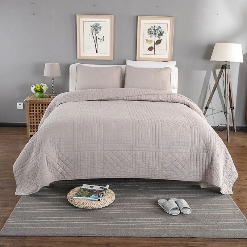 CHAUSUB Quality Plain Quilt Set 3PCS Washed Cotton Quilts Bed Cover Sheets Embroidered Bedspread Pillowcase Coverlet King Size
CHAUSUB Quality Plain Quilt Set 3PCS Washed Cotton Quilts Bed Cover Sheets Embroidered Bedspread Pillowcase Coverlet King Size