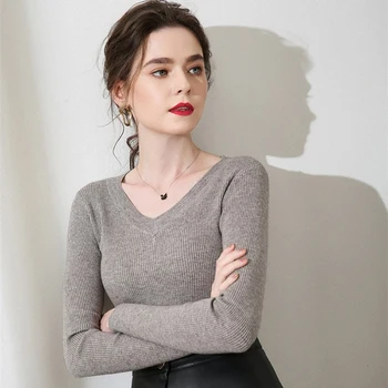 2019 Spring Autumn New Sweater Long-Sleeved XXL Slim Sexy Bottoming Shirt V-Neck Pullover Tight-fitting Thin Section Wild Female
2019 Spring Autumn New Sweater Long-Sleeved XXL Slim Sexy Bottoming Shirt V-Neck Pullover Tight-fitting Thin Section Wild Female